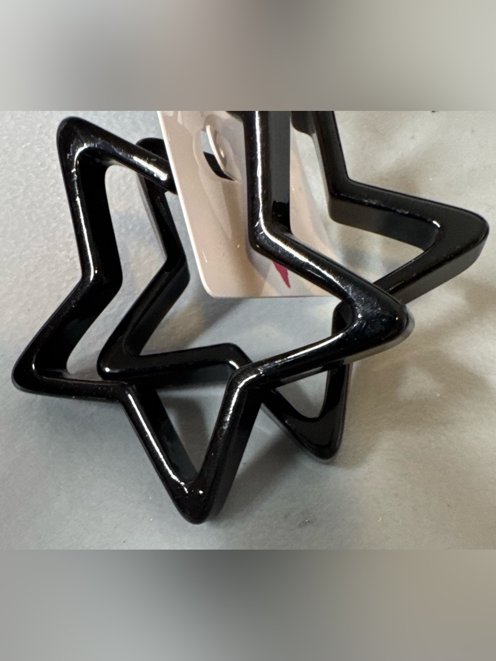 Black Star-Shaped acrylic Hoop Earrings event fun retro